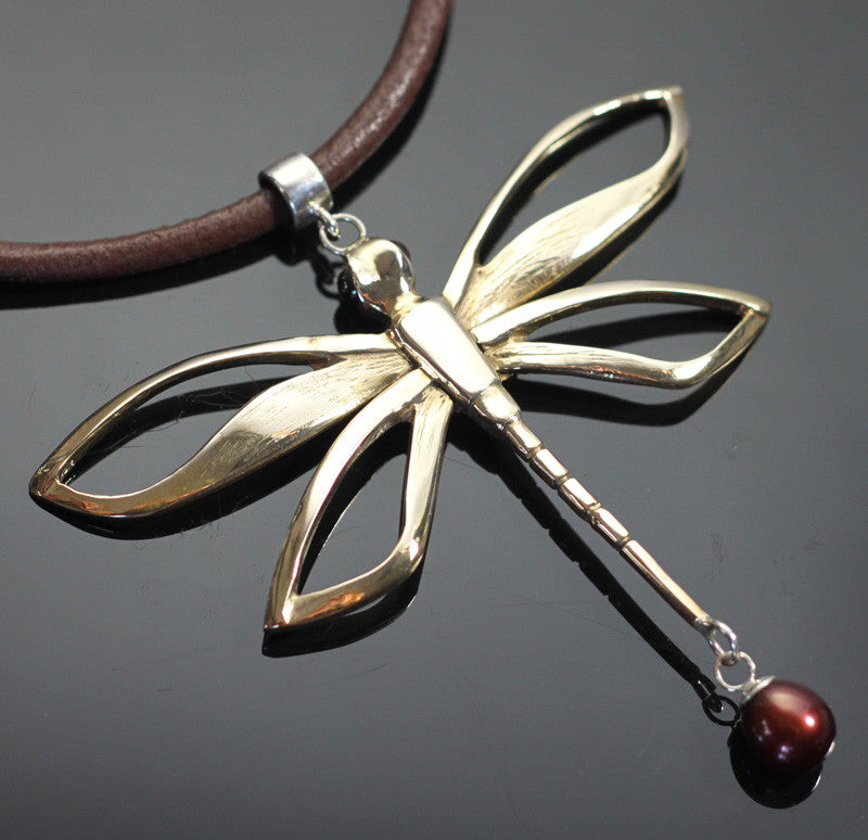 Bronze Lg Dragonfly Pendant-BRW1021