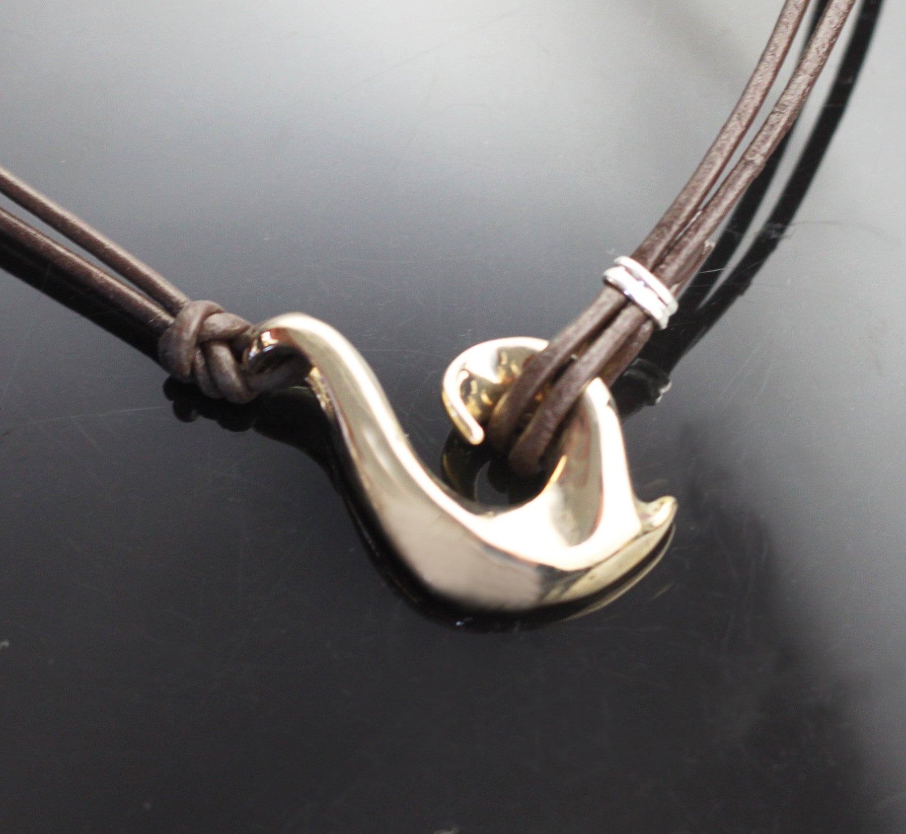 Bronze Sm Wave Hook Necklace-2-1BRP1055