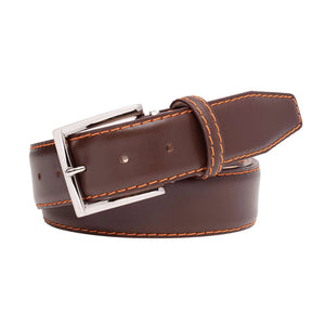 Brown Smooth Italian Calf Leather Belt by Roger Ximenez: Bespoke Belts and Leather Accessories, handmade leather goods detail photo 3