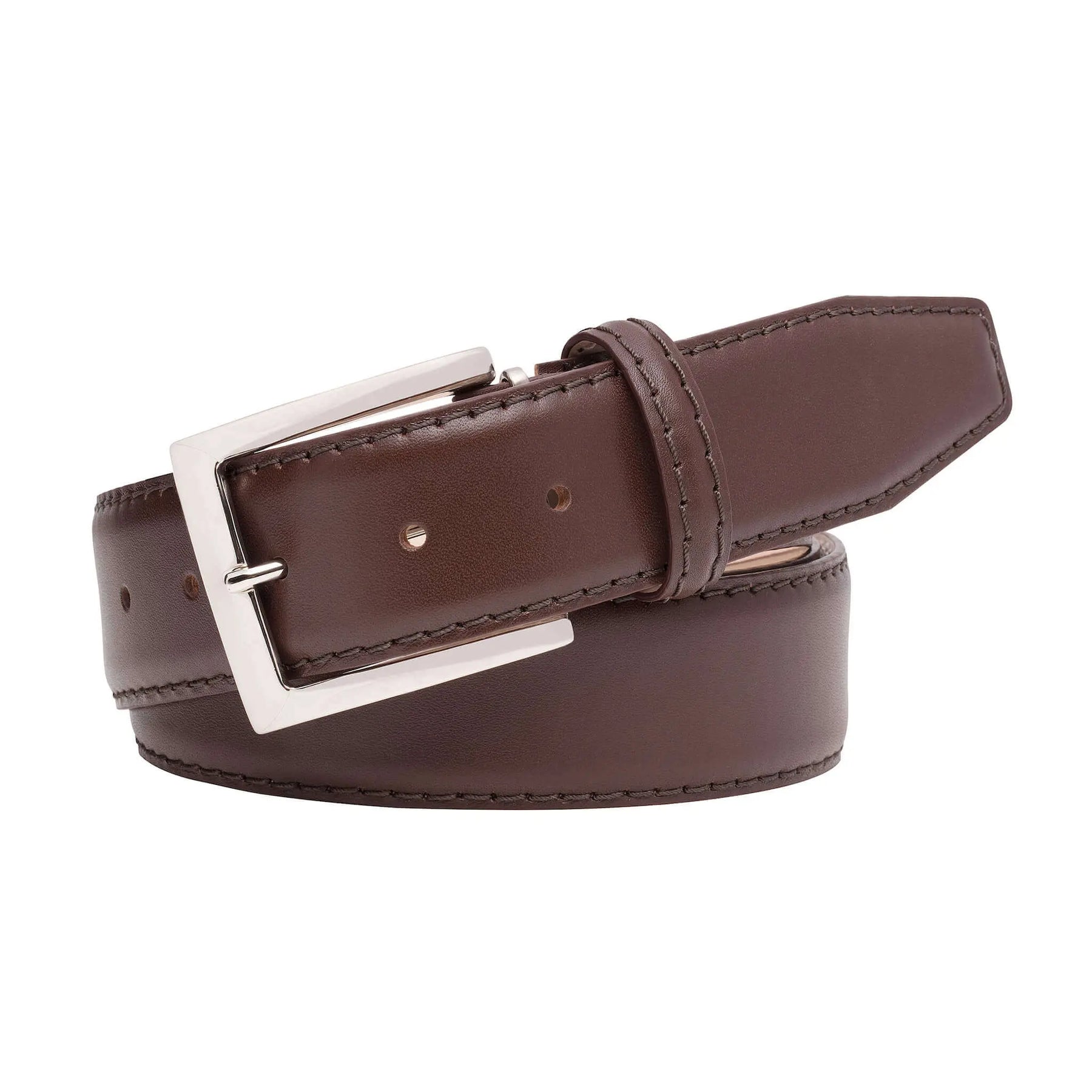 Brown Smooth Italian Calf Leather Belt by Roger Ximenez: Bespoke Belts and Leather Accessories, handmade leather goods detail photo 5