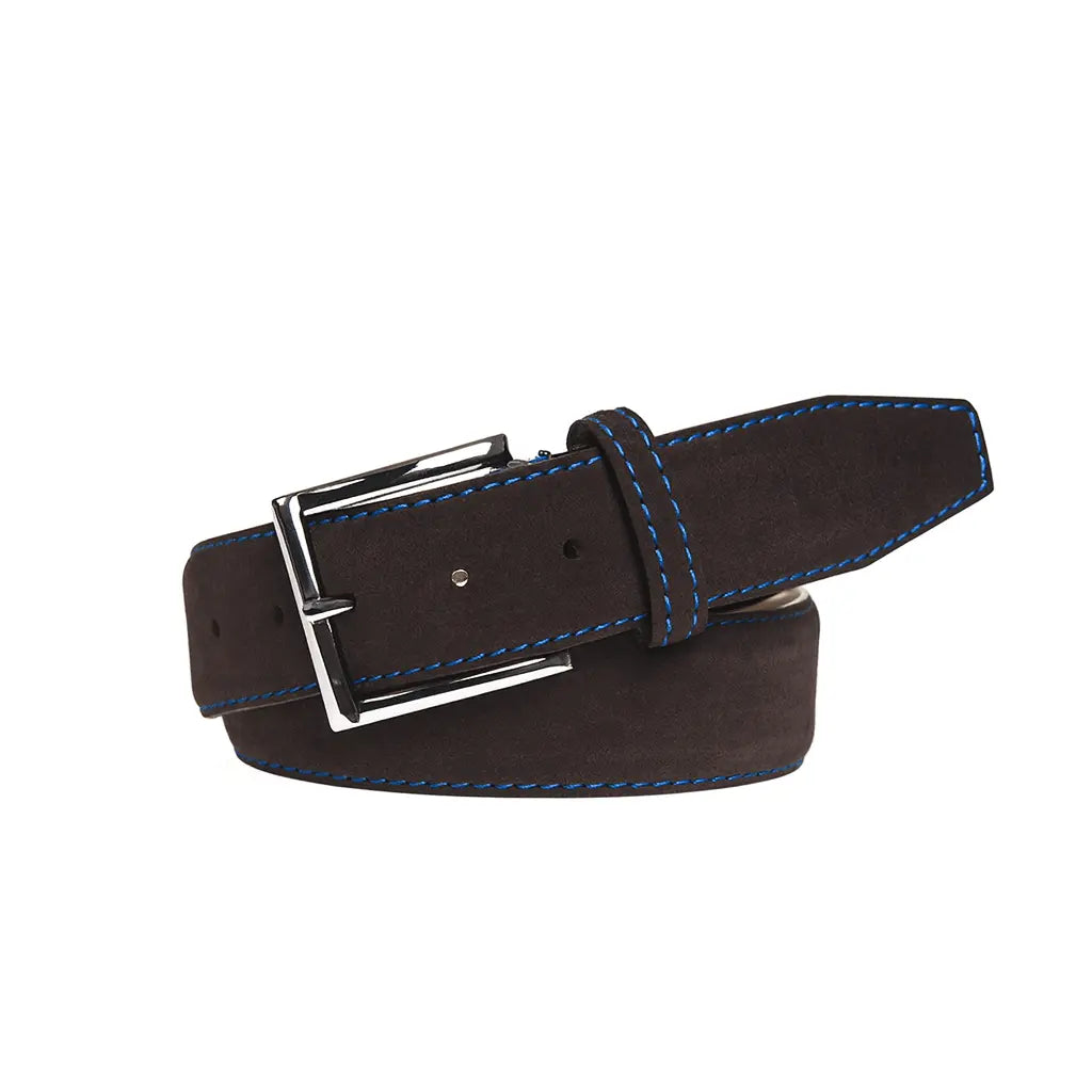 Brown Suede Leather Belt by Roger Ximenez: Bespoke Belts and Leather Accessories, handmade leather goods detail photo 8