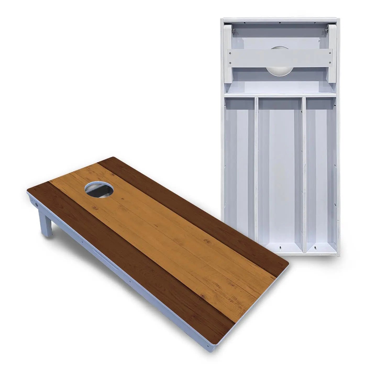 Brown Two Tone Planks Cornhole Boards - All Weather Series Cornhole Solutions