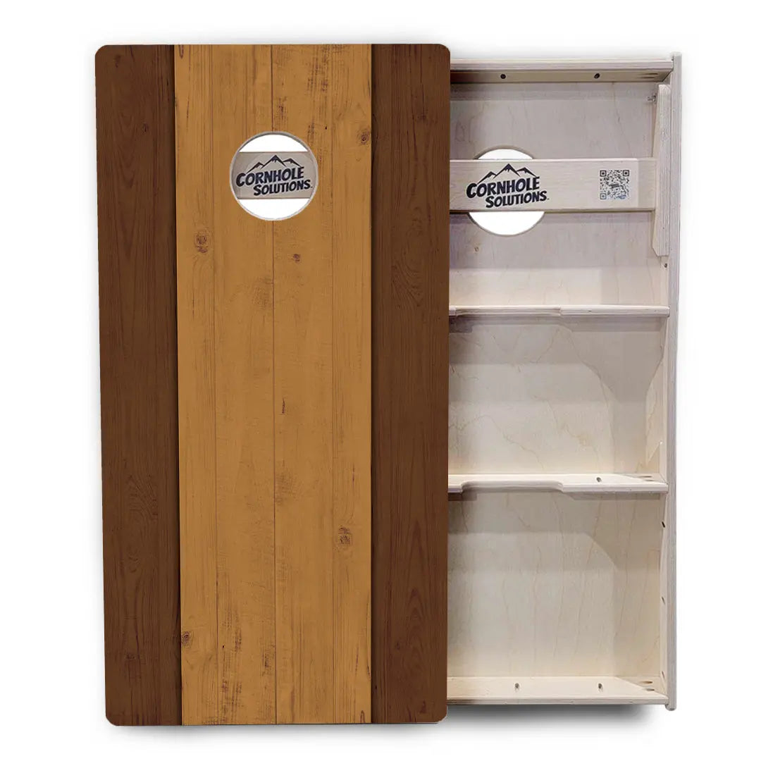 Brown Two Tone Planks Cornhole Boards - Professional Tournament Series Cornhole Solutions