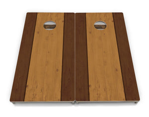 Brown Two Tone Planks Cornhole Boards - Professional Tournament Series Cornhole Solutions