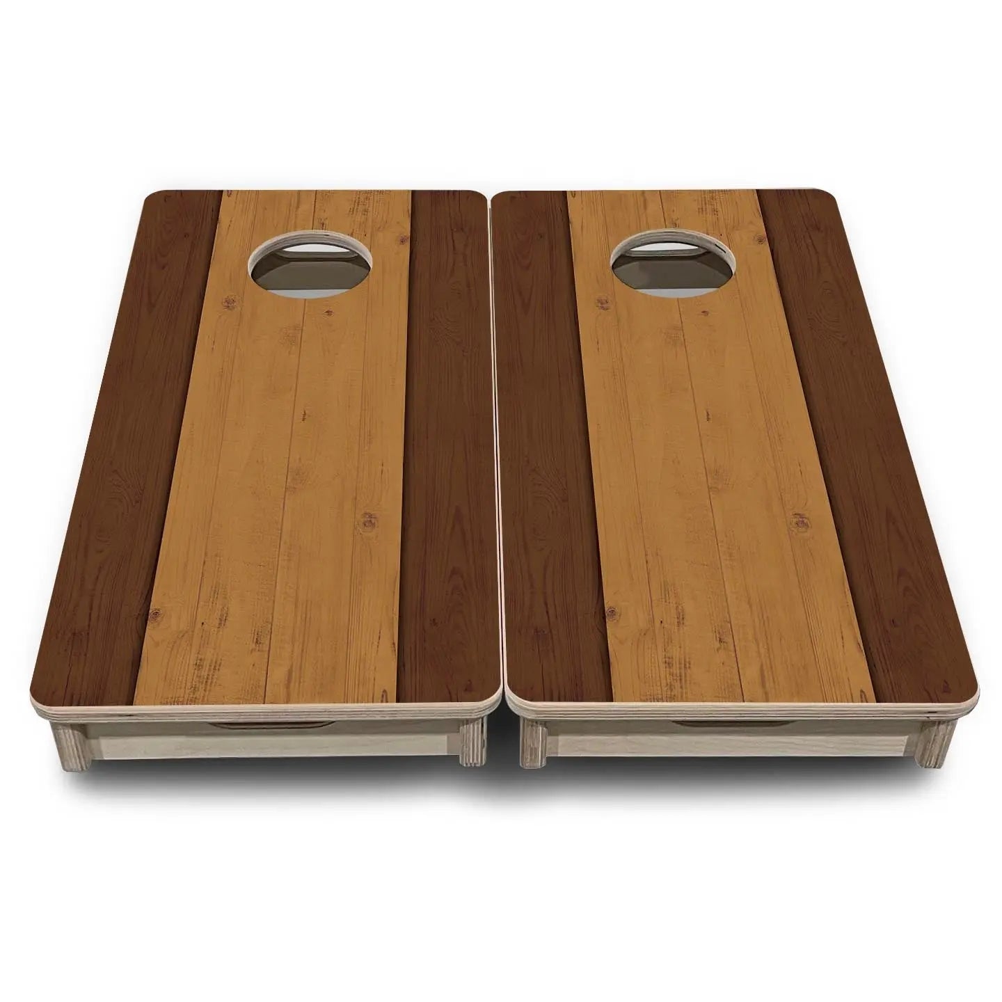 Brown Two Tone Planks - Mini or Vacation Size Cornhole Boards Cornhole Solutions