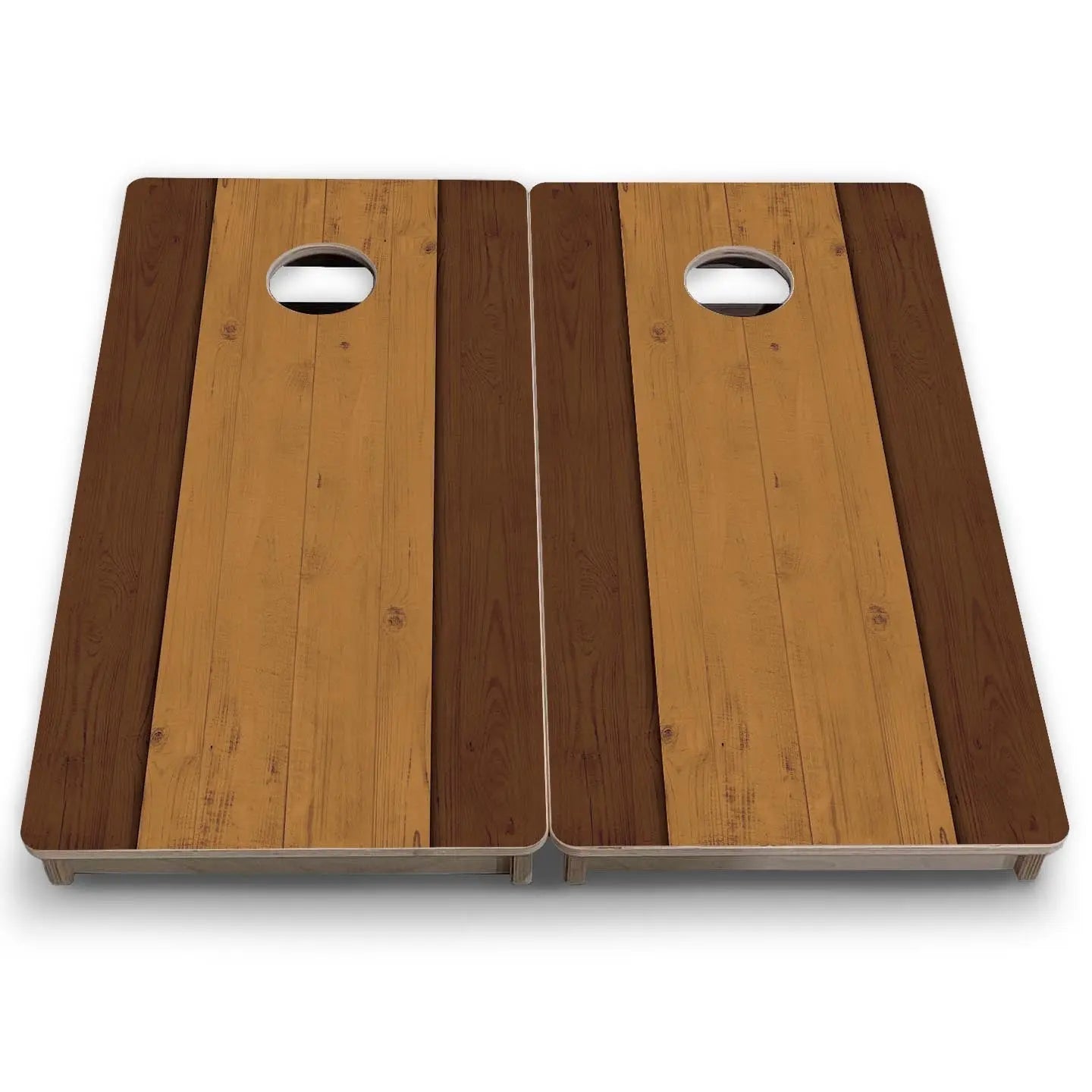 Brown Two Tone Planks - Mini or Vacation Size Cornhole Boards by Cornhole Solutions, custom cornhole board detail photo 7