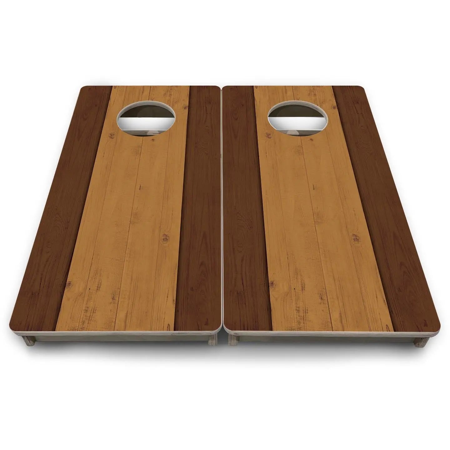 Brown Two Tone Planks - Mini or Vacation Size Cornhole Boards by Cornhole Solutions, custom cornhole board detail photo 9