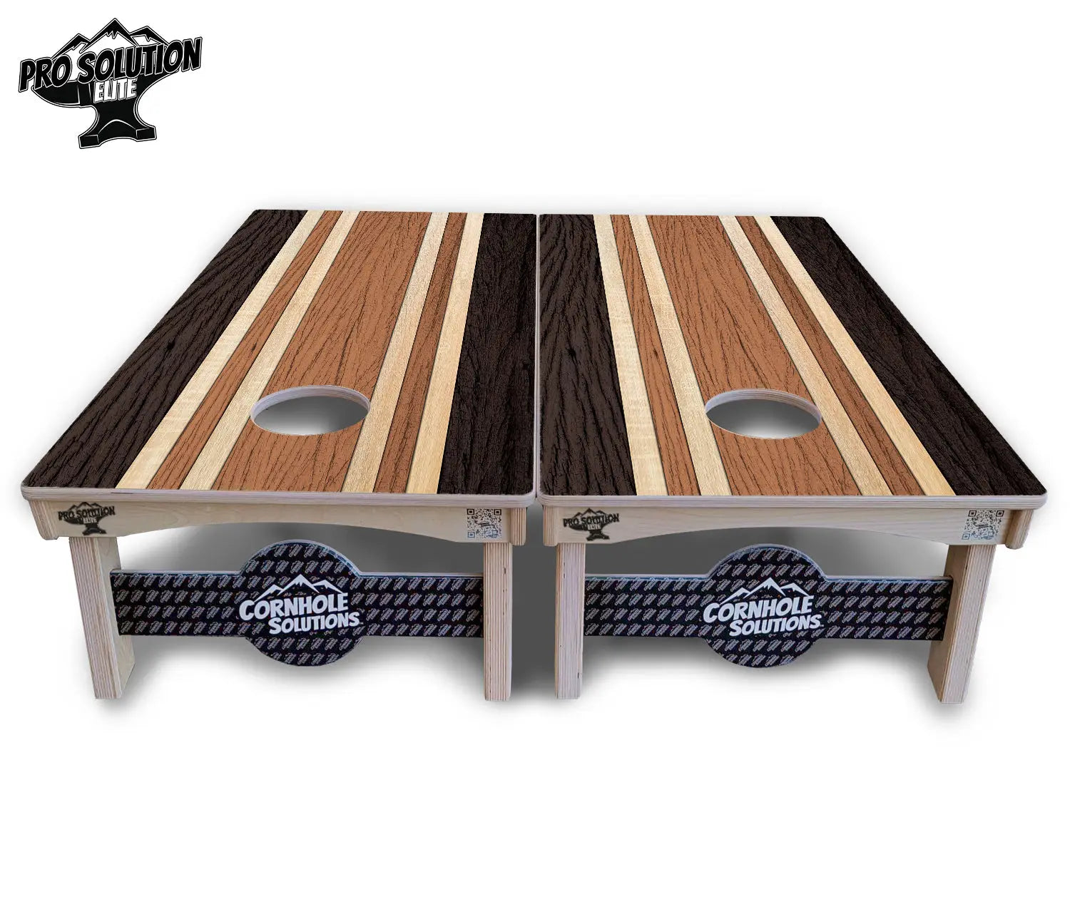 Brown Two Tone Stripes Cornhole Boards - Pro Solution Elite Series by Cornhole Solutions, custom cornhole board detail photo 3