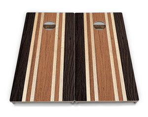 Brown Two Tone Stripes Cornhole Boards - Professional Tournament Series by Cornhole Solutions, custom cornhole board detail photo 4