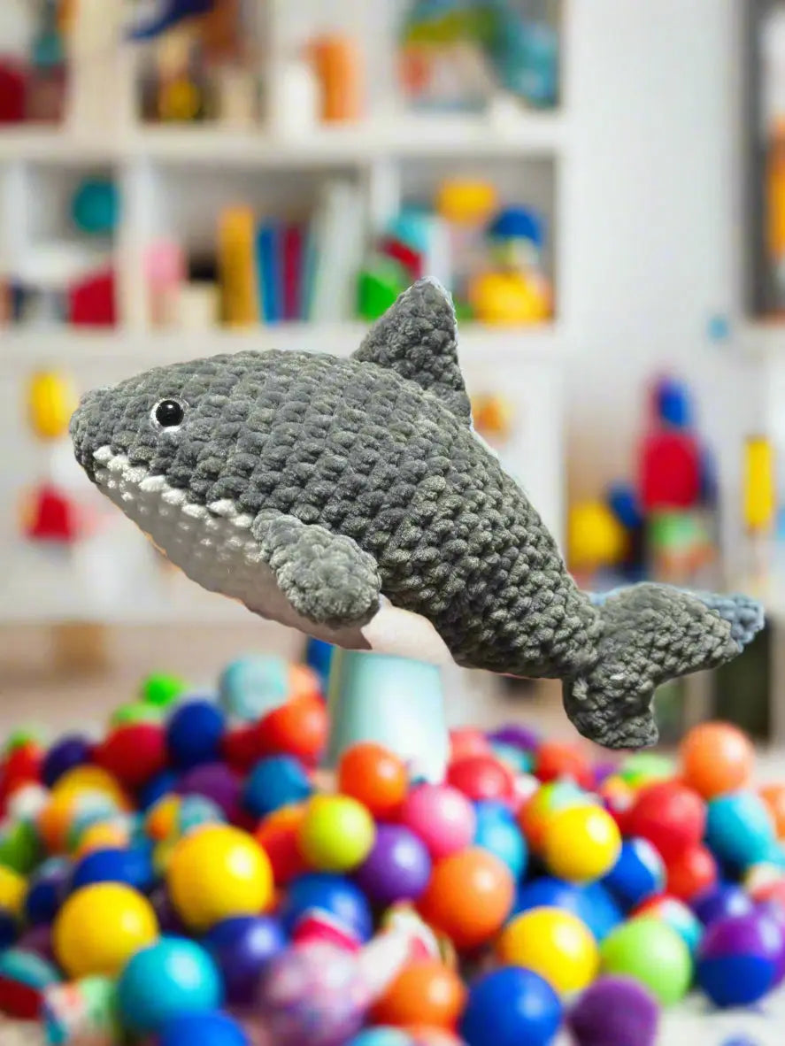 Bruce the Shark - Handmade Crochet Shark Plush Friendly Land Shark Toy by Klassy Krafts, 3D printed gift main product photo