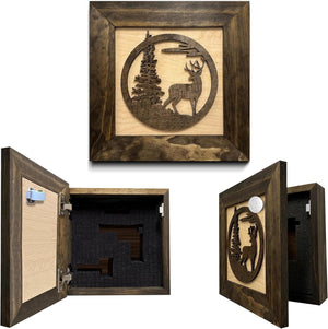 Buck In Nature Gun Safe Shelf - Gun Concealment Furniture - Hidden Gun Safe for Discrete Firearm Storage