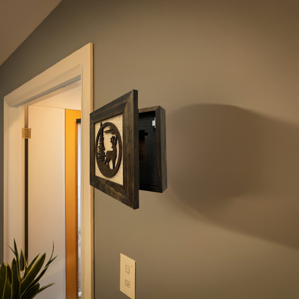 Buck In Nature Gun Safe Shelf - Gun Concealment Furniture - Hidden Gun Safe for Discrete Firearm Storage
