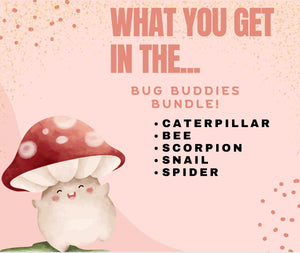 Bug Buddies Fidget Bundle: Bee, Caterpillar, Scorpion, Snail & Spider. Sensory Fidget Toys for stress relief by Main Street Collective