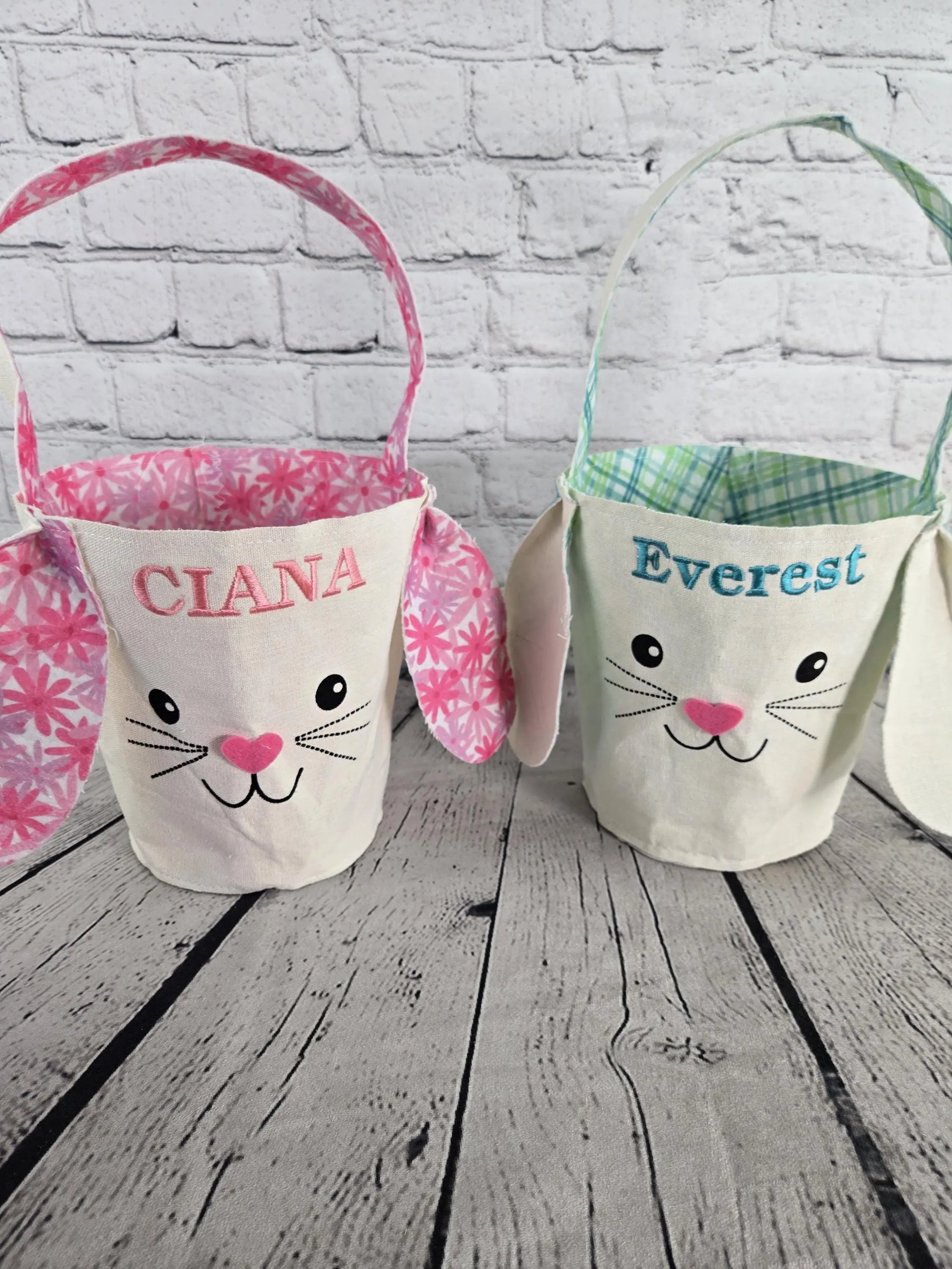 Bunny Face Personalized Easter Bag by EverLee Creations, handmade leather goods detail photo 5