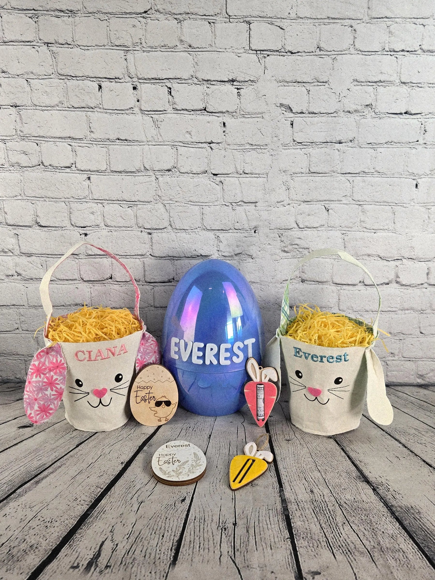 Bunny Face Personalized Easter Bag by EverLee Creations, handmade leather goods detail photo 10