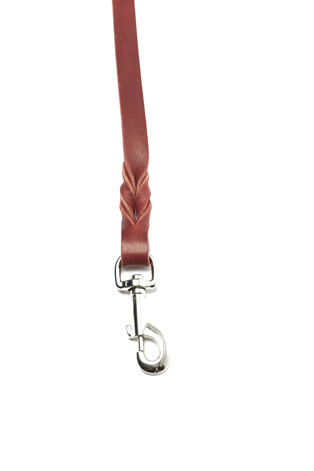 Burgundy Latigo Dog Leash by Texas Saddlery, handmade leather goods detail photo 3
