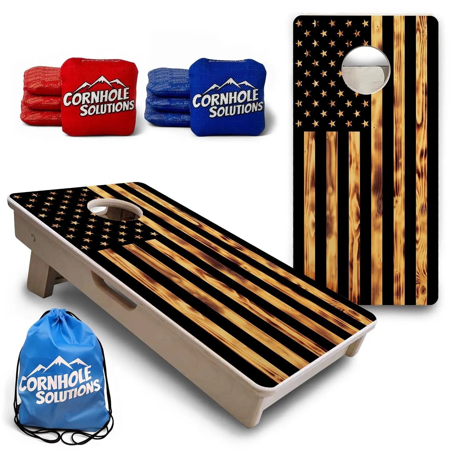 Burnt Flag - Mini or Vacation Size Cornhole Boards
