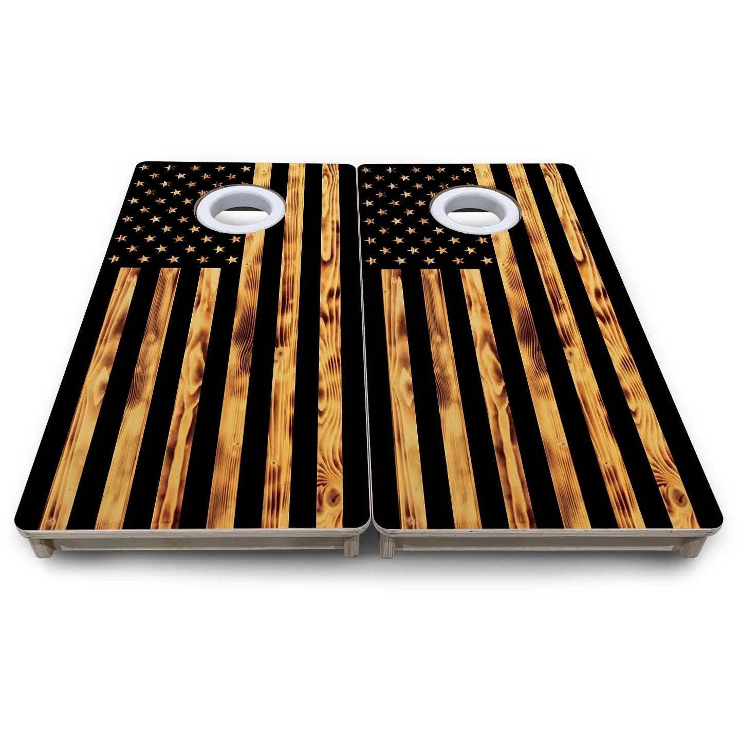 Burnt Flag - Mini or Vacation Size Cornhole Boards by Cornhole Solutions, custom cornhole board detail photo 5