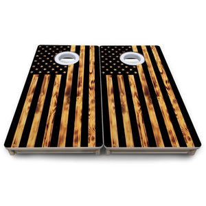 Burnt Flag - Mini or Vacation Size Cornhole Boards by Cornhole Solutions, custom cornhole board detail photo 5