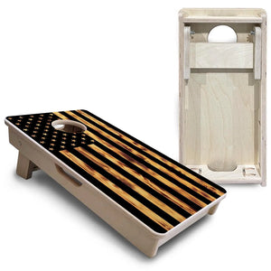Burnt Flag - Mini or Vacation Size Cornhole Boards by Cornhole Solutions, custom cornhole board detail photo 7