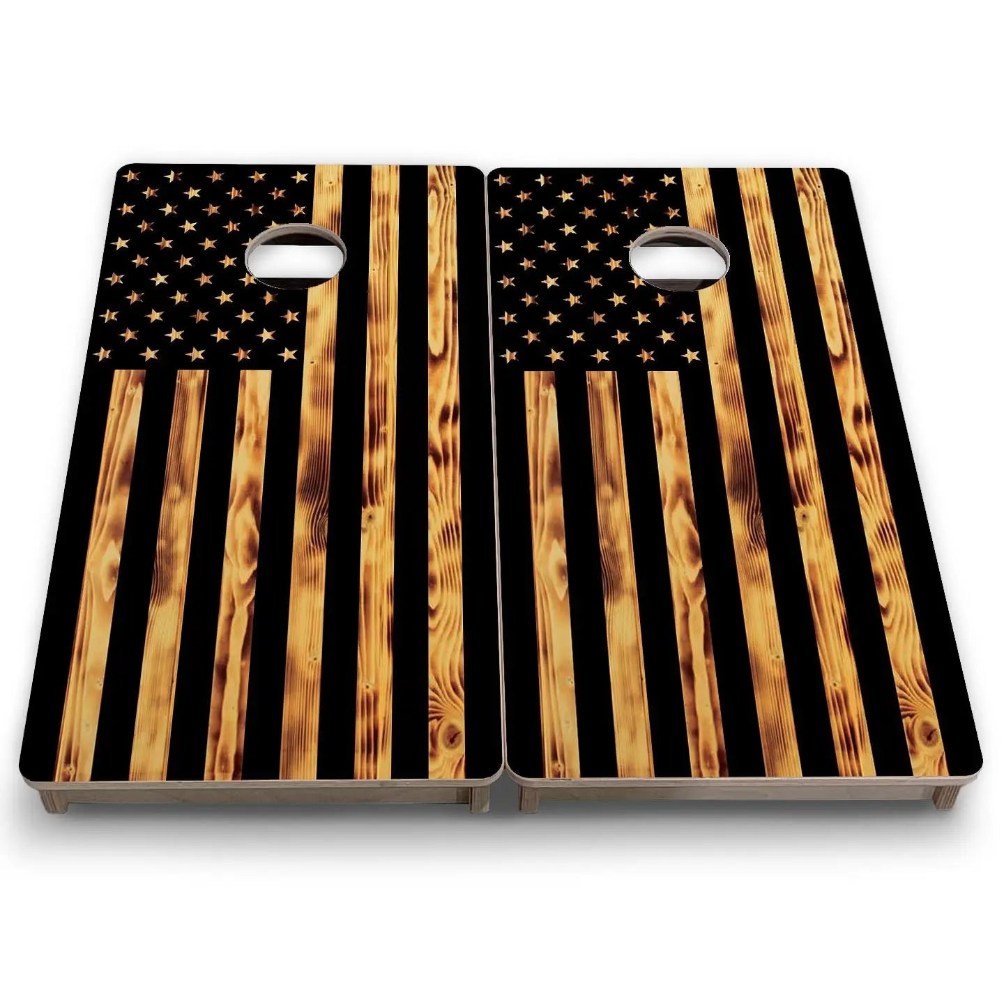 Burnt Flag - Mini or Vacation Size Cornhole Boards by Cornhole Solutions, custom cornhole board detail photo 8