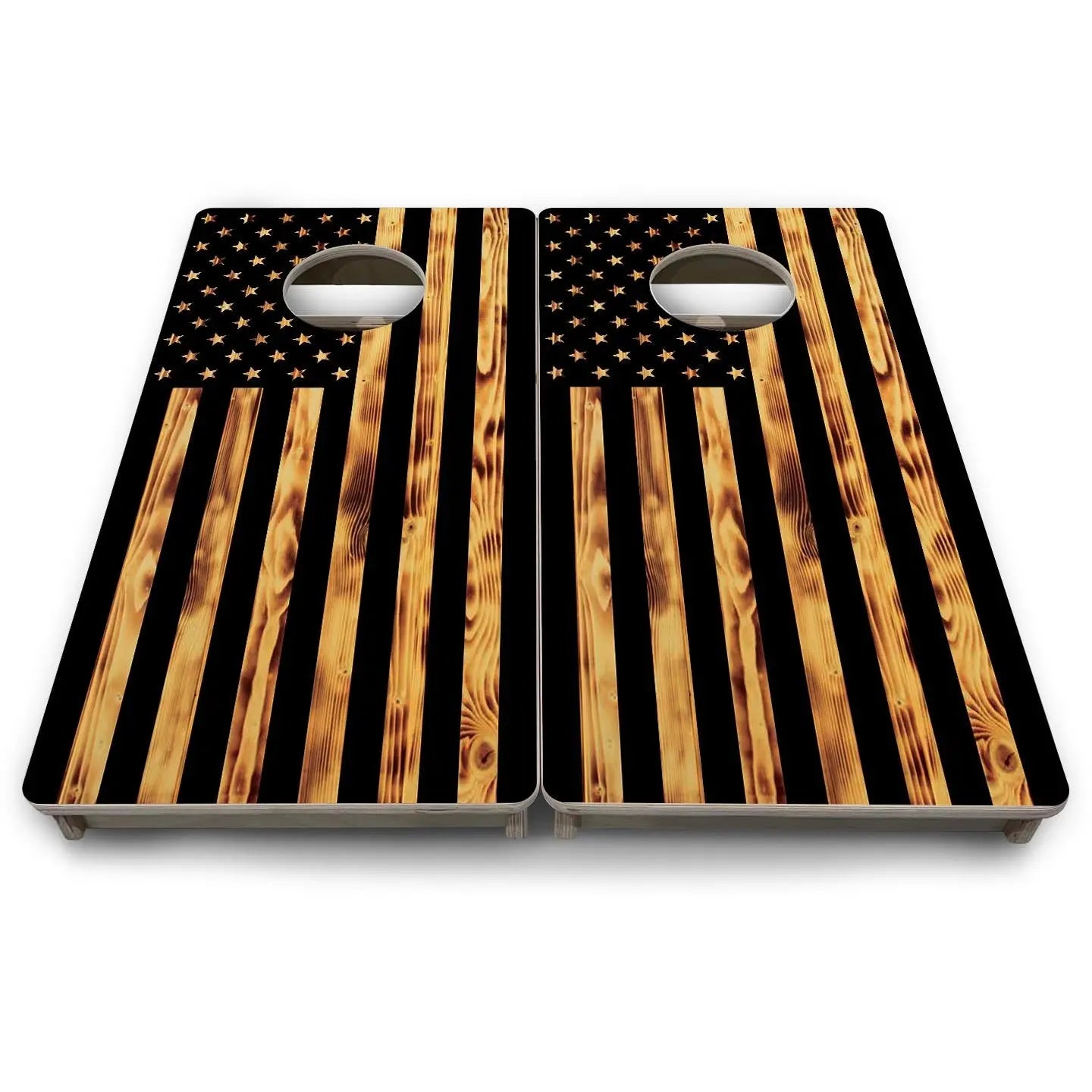 Burnt Flag - Mini or Vacation Size Cornhole Boards by Cornhole Solutions, custom cornhole board detail photo 9