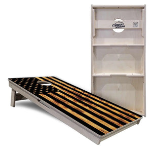 Burnt Rustic Flag Cornhole Boards - Professional Tournament Series by Cornhole Solutions, custom cornhole board detail photo 5