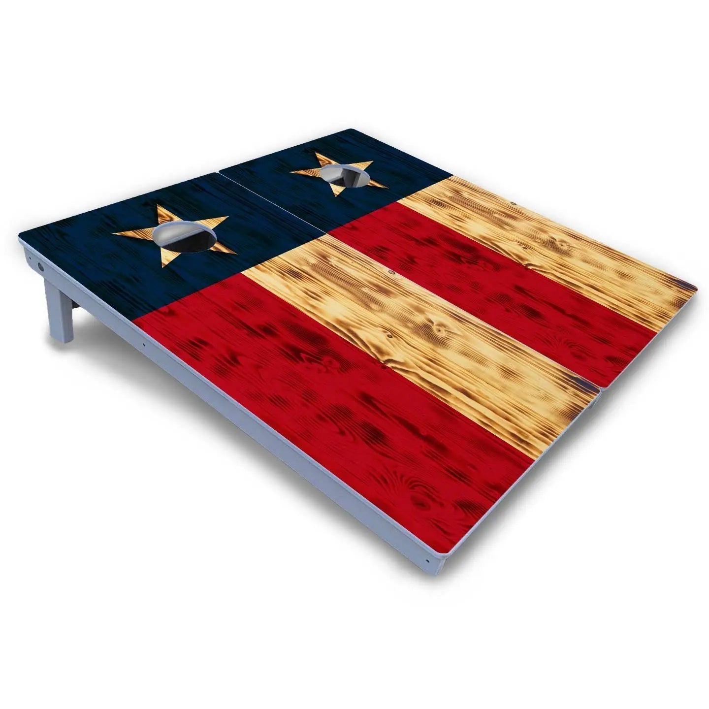 Burnt Texas Flag Cornhole Boards - All Weather Series by Cornhole Solutions, custom cornhole board detail photo 3