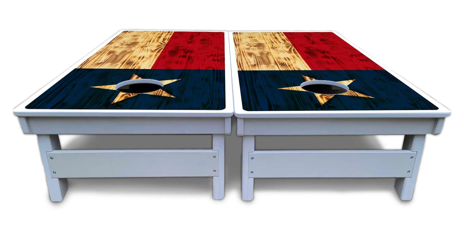 Burnt Texas Flag Cornhole Boards - All Weather Series by Cornhole Solutions, custom cornhole board detail photo 3