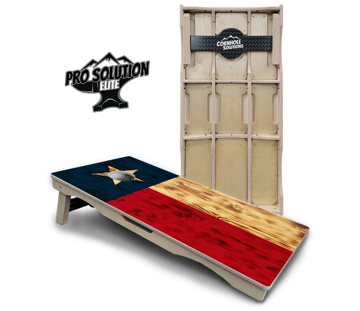 Burnt Texas Flag Cornhole Boards - Pro Solution Elite Series Cornhole Solutions