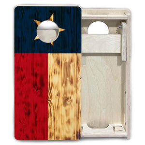 Burnt Texas Flag - Mini or Vacation Cornhole Boards by Cornhole Solutions, custom cornhole board detail photo 6