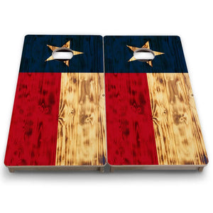 Burnt Texas Flag - Mini or Vacation Cornhole Boards by Cornhole Solutions, custom cornhole board detail photo 7