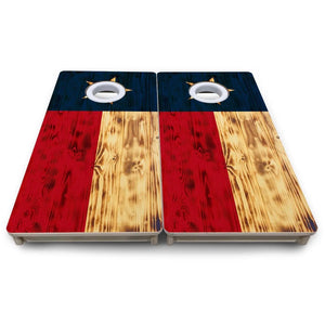 Burnt Texas Flag - Mini or Vacation Cornhole Boards by Cornhole Solutions, custom cornhole board detail photo 8