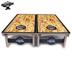 Burnt Wood Black Border Cornhole Boards - Pro Solution Elite Series by Cornhole Solutions, custom cornhole board detail photo 3