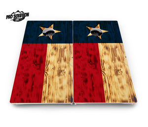 Burnt Texas Flag Cornhole Boards - Pro Solution Lite Series by Cornhole Solutions, custom cornhole board detail photo 2