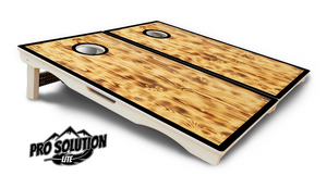 Burnt Wood w/Black Border Cornhole Boards - Pro Solution Lite Series by Cornhole Solutions, custom cornhole board detail photo 5