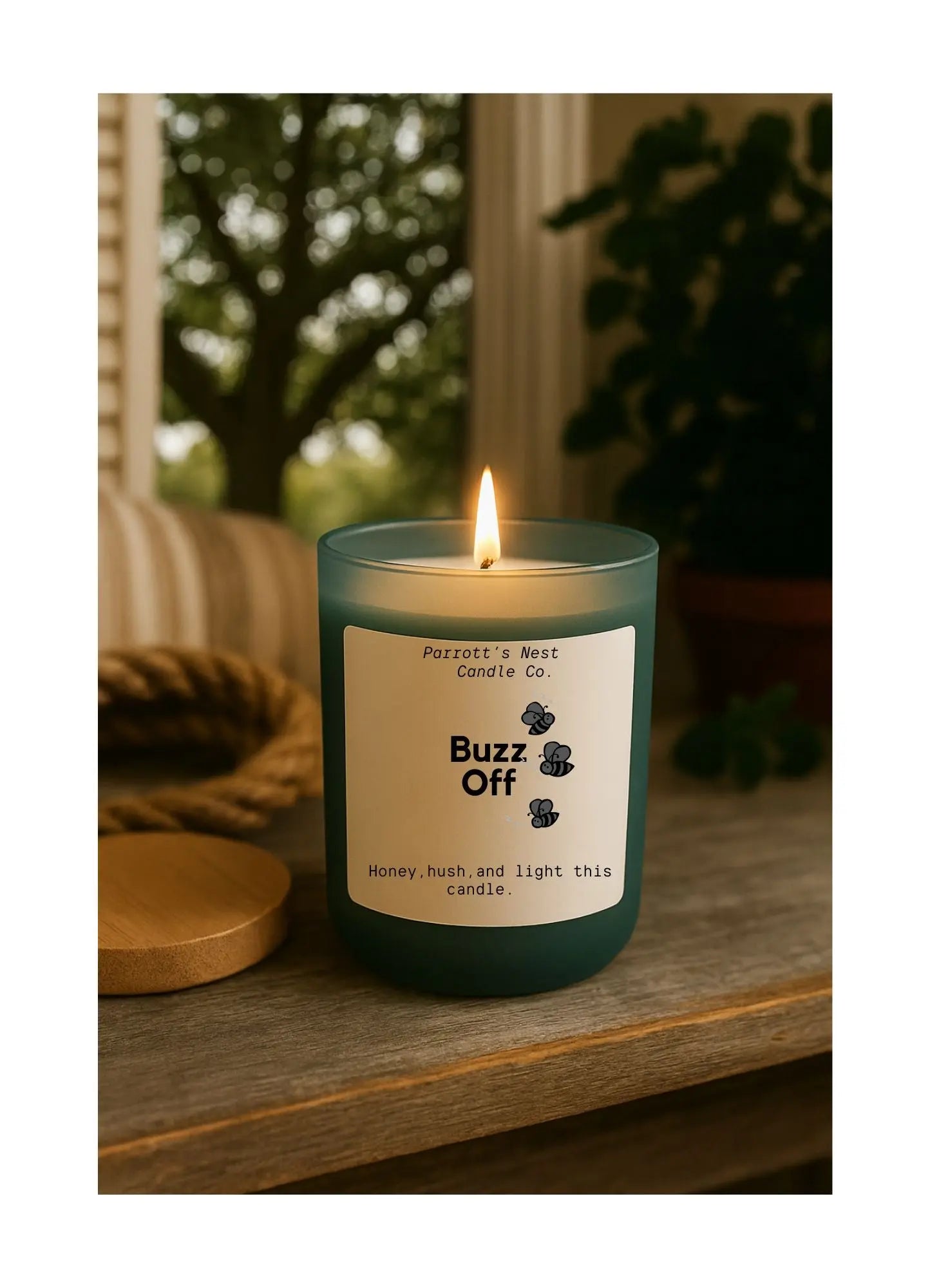 Buzz Off 8oz Hand Poured Soy Candle Parrott's Nest Candle Company