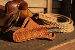 Blackstone Ranch Cleaver Knife Black Coated Carved Handle by JW SteelCrafts — view 3 of 3