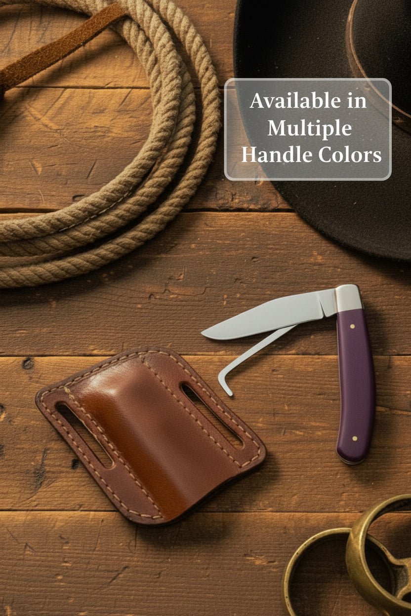 Plum Ridge Stockman Folder Knife Purple Resin with Hook Tool by JW SteelCrafts — view 1 of 1