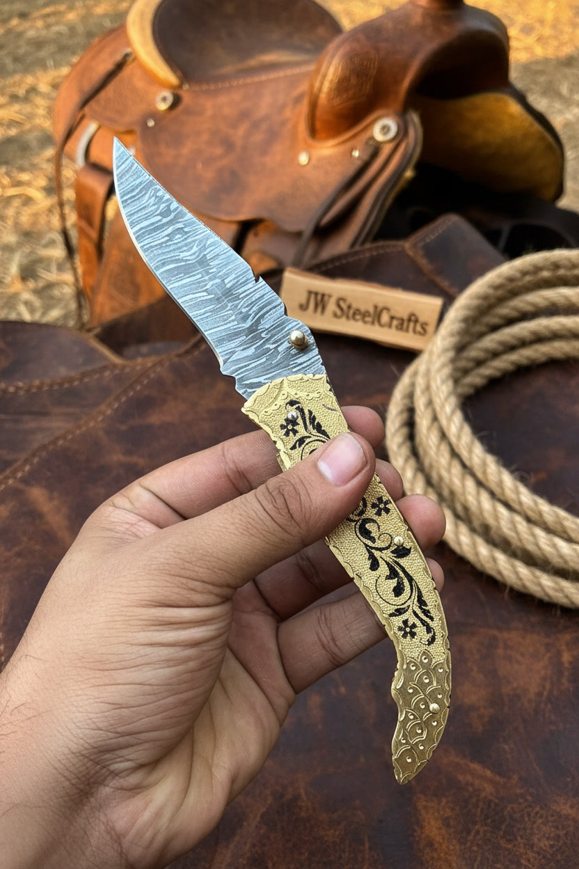 Calligraphy Engraved Brass Folder Knife product detail, view 8