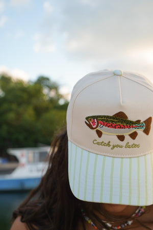 Catch You Later - Green Stripe Hat