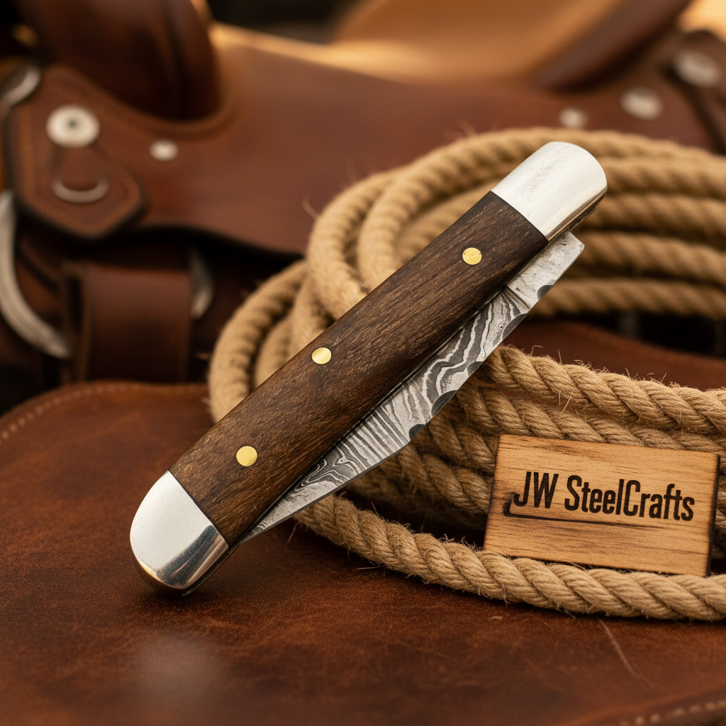 Rosewood Folding Knife by JW SteelCrafts