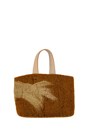 Ochre and Cream Petite Bag handmade wool bag by Comfy Bear Home product image 1
