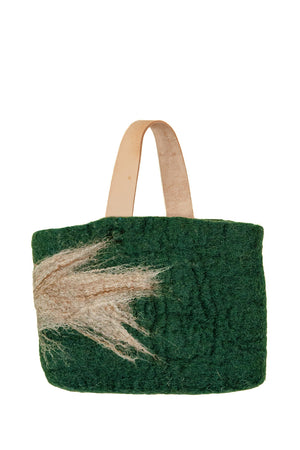 Emerald Green and Cream Petite Bag handmade wool bag by Comfy Bear Home product image 1