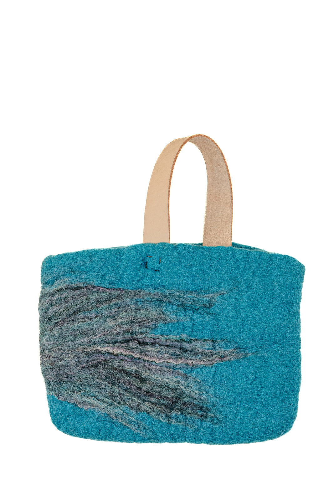 Turquoise and Gray Petite Bag handmade wool bag by Comfy Bear Home product image 1