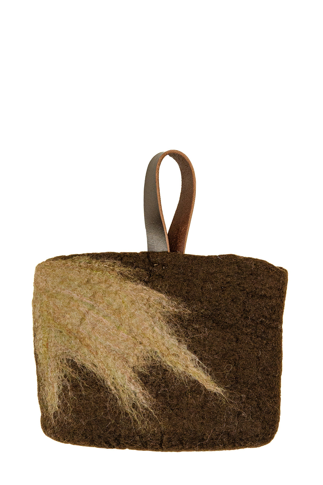 Dark Brown and Cream Petite Bag handmade wool bag by Comfy Bear Home product image 1