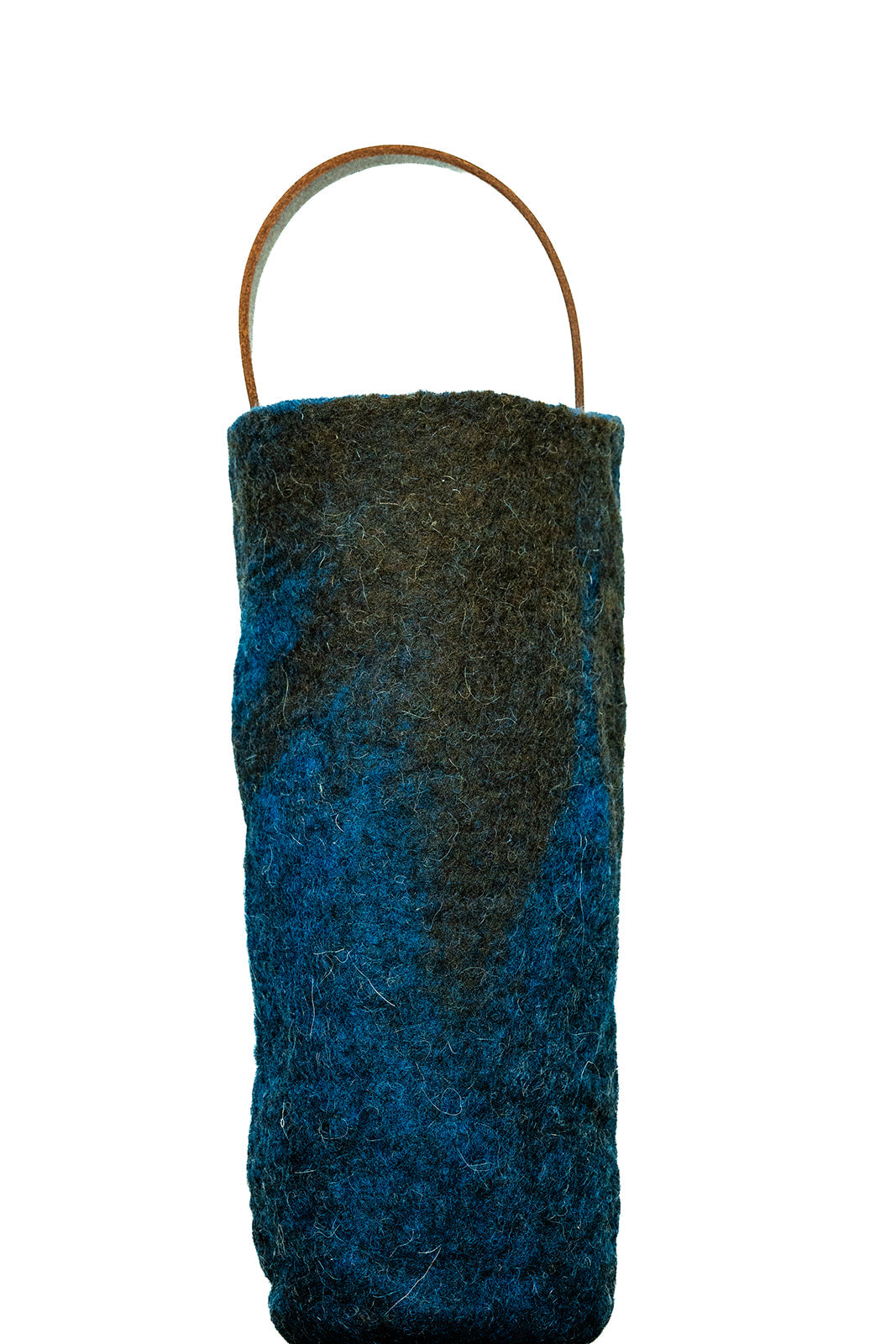 The Leah handcrafted wool wine carrier by Comfy Bear Home