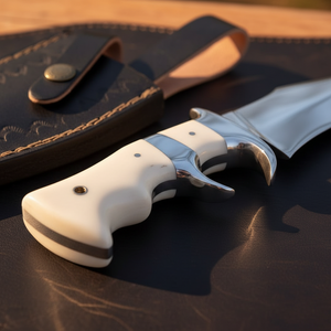 Mammoth Ivory Sub-Hilt Bowie with Contoured Ivory Handle