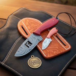 Cowboy Silhouette Skinner Knife with Red product detail, view 2