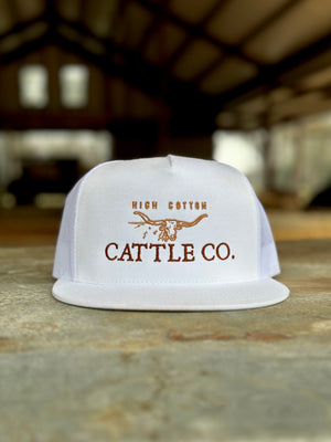 Alternate view of The Cattleman White Flat Bill Hat by High Cotton Hat Co